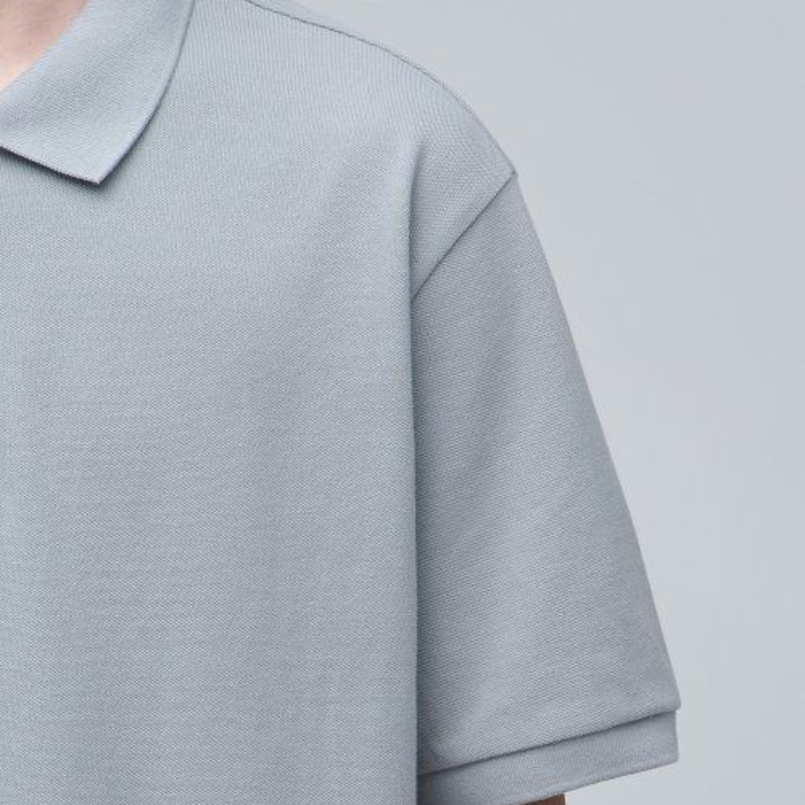 Relax Fit Piqué Polo Shirt [Light Gray]