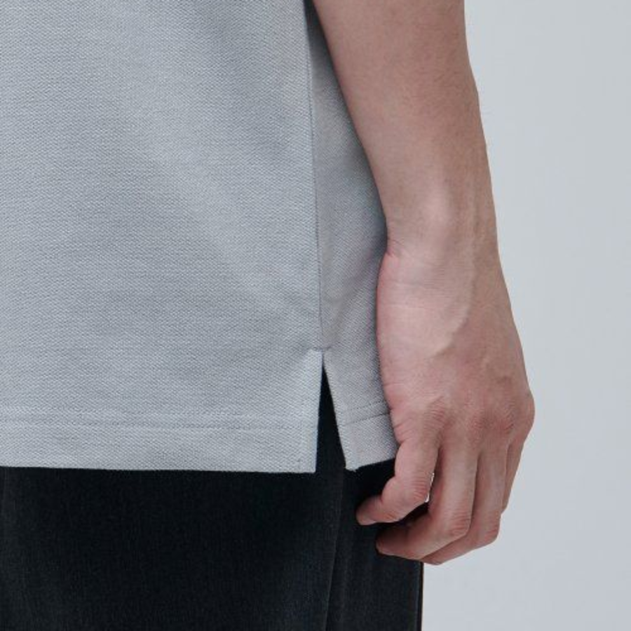 Relax Fit Piqué Polo Shirt [Light Gray]