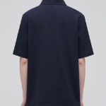 Slit Neck Piqué Polo Shirt [Navy]