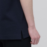 Slit Neck Piqué Polo Shirt [Navy]