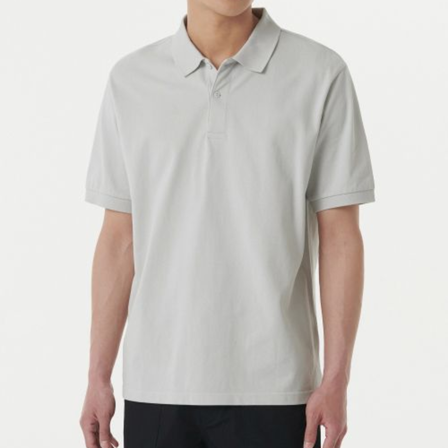 Basic Piqué Polo Shirt [Ash Gray]