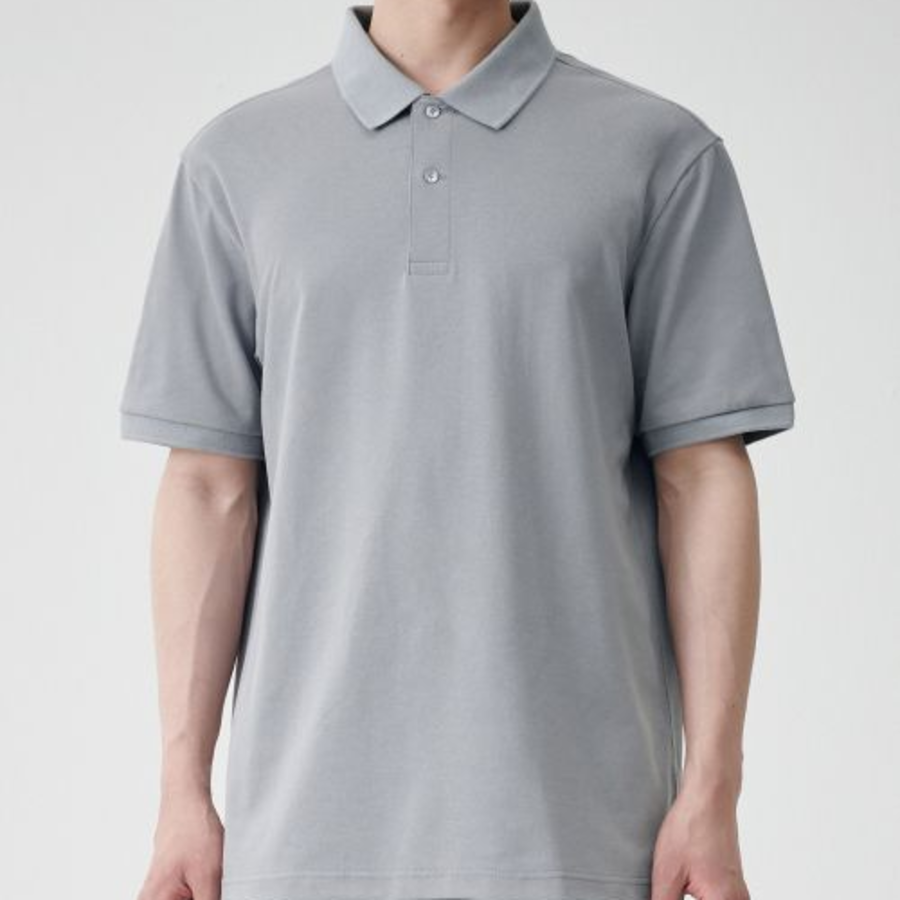 [Cool Standard] Piqué Polo Shirt [Light Gray]