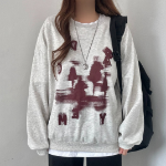 Painting Print Loose Fit Sweatshirt