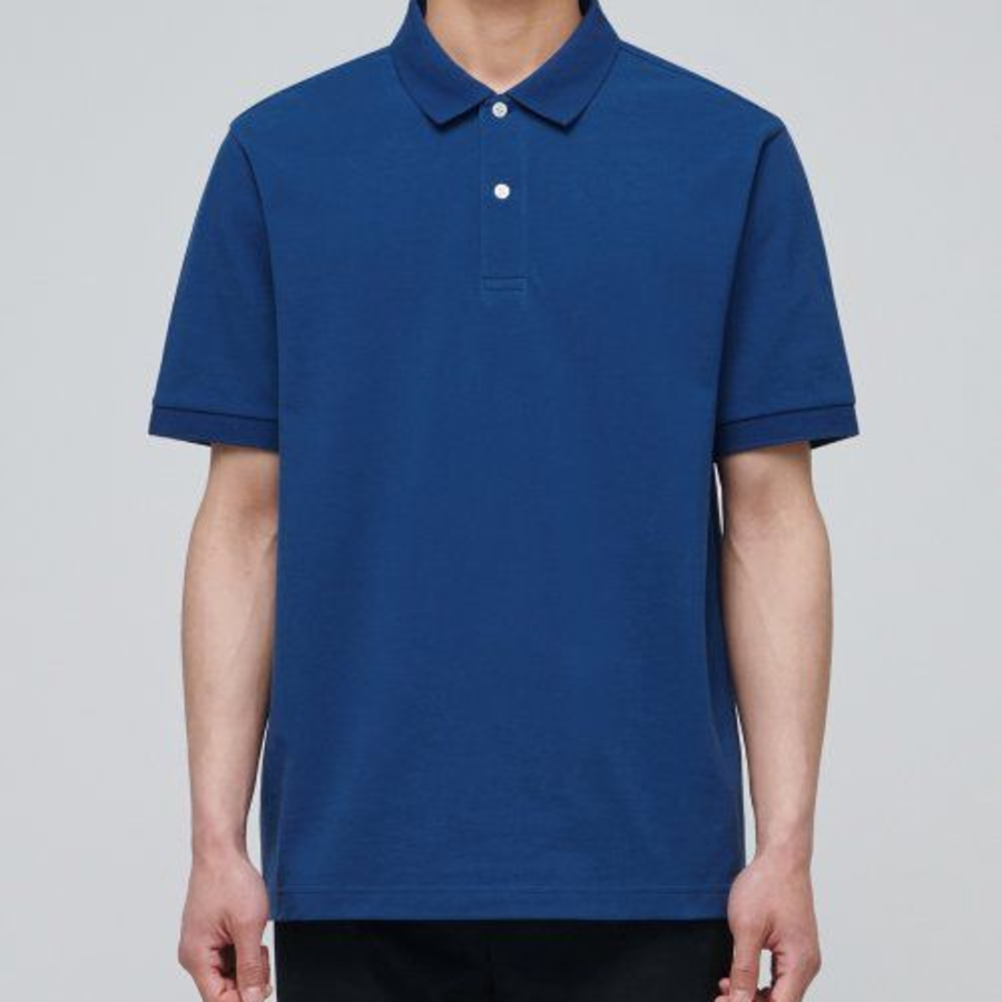 Basic Piqué Polo Shirt [Classic Blue]
