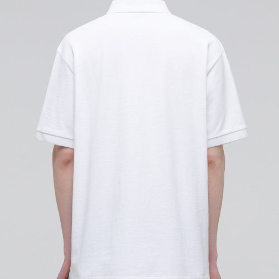 Relax Fit Piqué Polo Shirt [White]