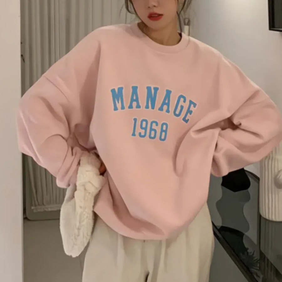 Lettering Oversized Sweatshirt