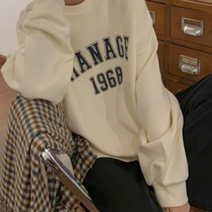 Lettering Oversized Sweatshirt