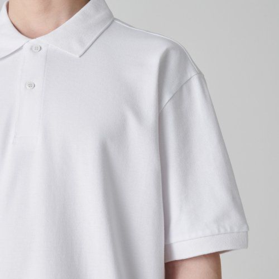 [Cool Standard] Relax Fit Piqué Polo Shirt [White]