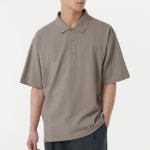 [Cool Standard] Oversized Piqué Polo Shirt [Dusty Beige]