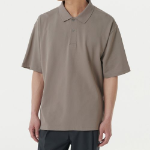 [Cool Standard] Oversized Piqué Polo Shirt [Dusty Beige]
