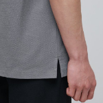 Slit Neck Piqué Polo Shirt [Grey]