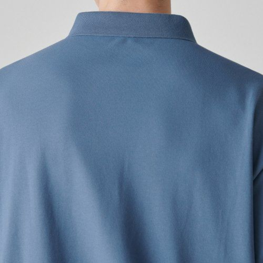 [Cool Standard] Relax Fit Piqué Polo Shirt [Blue Gray]