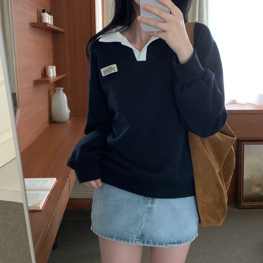 FINE – свитшот с воротником-поло