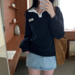 FINE – свитшот с воротником-поло