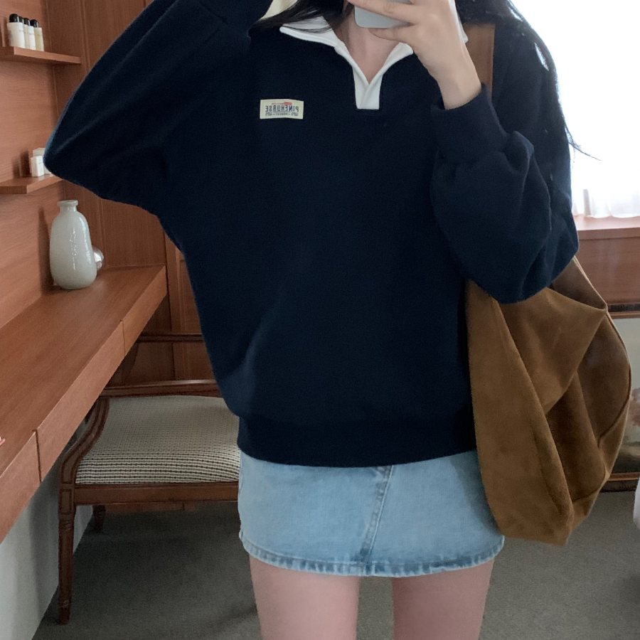 FINE – свитшот с воротником-поло