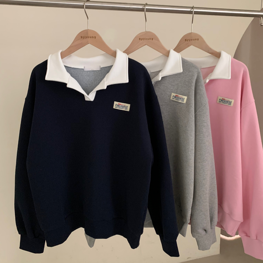 FINE – свитшот с воротником-поло