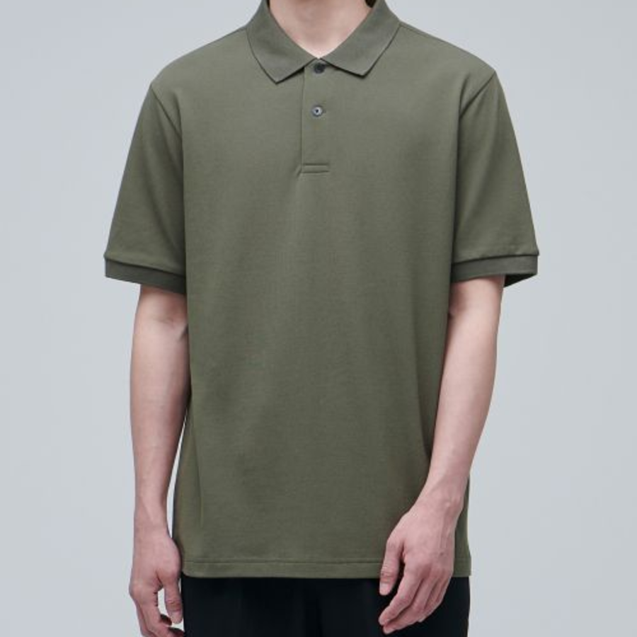 [Cool Standard] Piqué Polo Shirt [Khaki Grey]