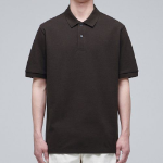 Basic Piqué Polo Shirt [Dark Brown]