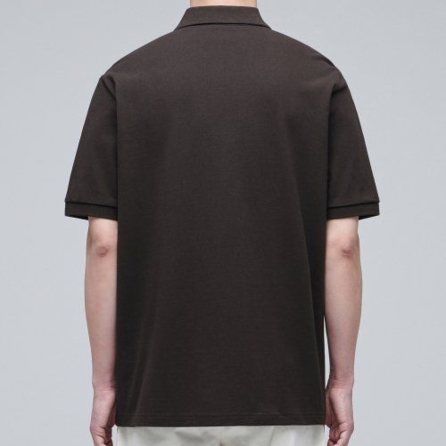 Basic Piqué Polo Shirt [Dark Brown]