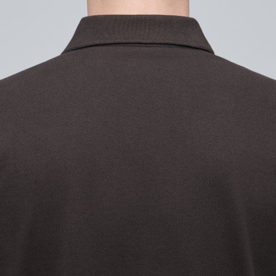 Basic Piqué Polo Shirt [Dark Brown]