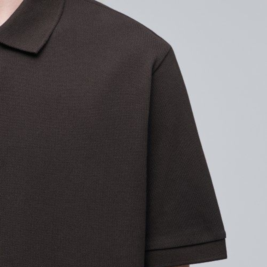 Basic Piqué Polo Shirt [Dark Brown]