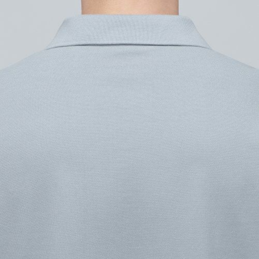 Slit Neck Piqué Polo Shirt [Light Grey]