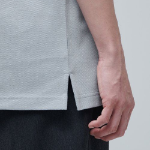 Slit Neck Piqué Polo Shirt [Light Grey]