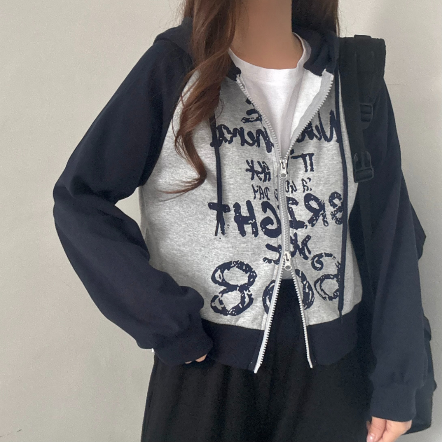 Two-Way – толстовка Raglan Cropped Sweatshirt Zip-Up