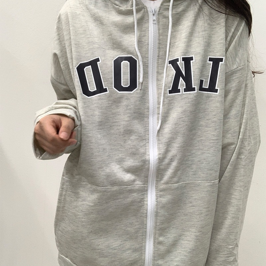 LKLK Lettering Hoodie Zip-Up
