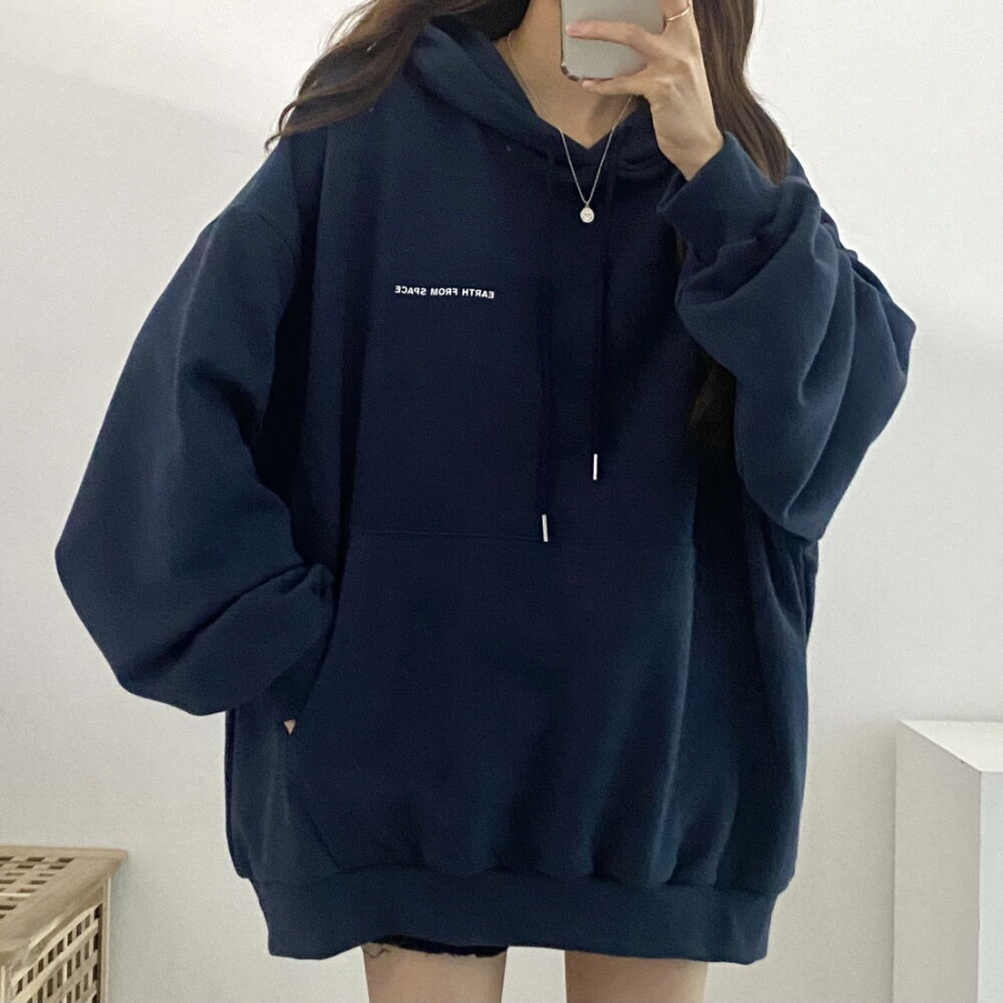 Oversized Earth Lettering Hoodie