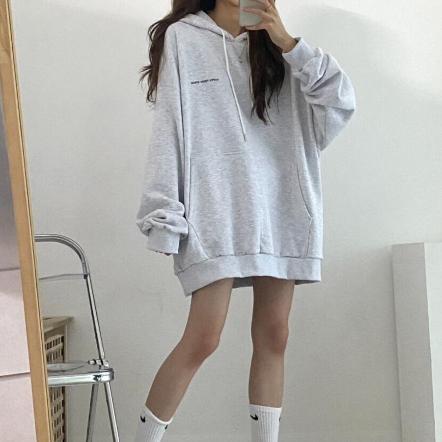 Oversized Earth Lettering Hoodie