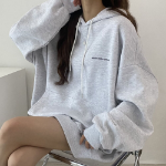 Oversized Earth Lettering Hoodie