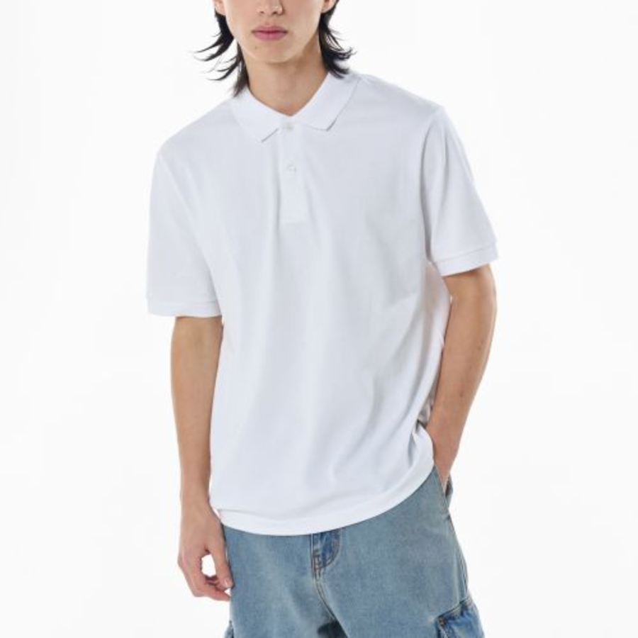 [Cool Standard] Piqué Polo Shirt [White]