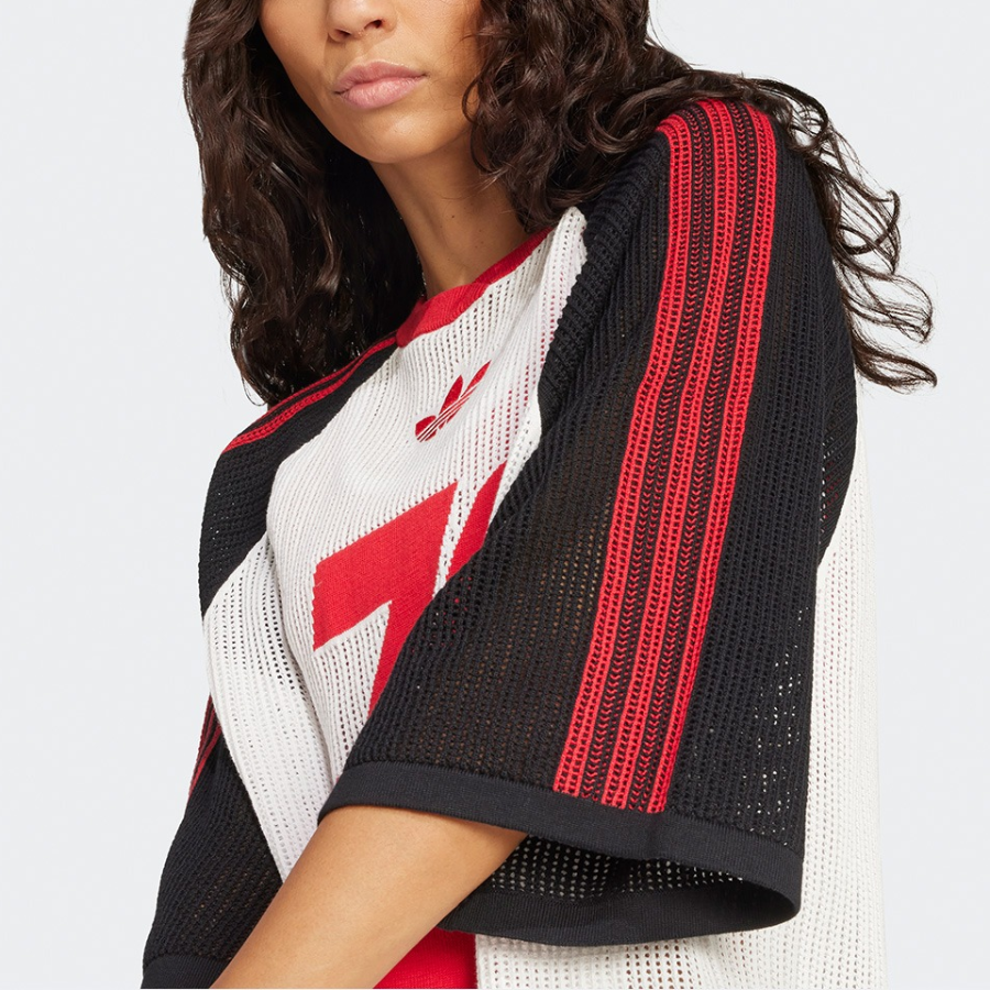 Adidas Adicolor Football Jacquard  Long Sleeve Polo Shirt