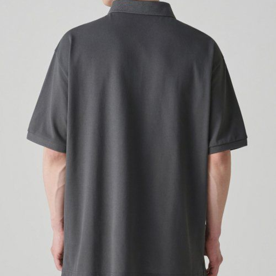 [Cool Standard] Relaxed Fit Piqué Polo Shirt [Gunmetal]