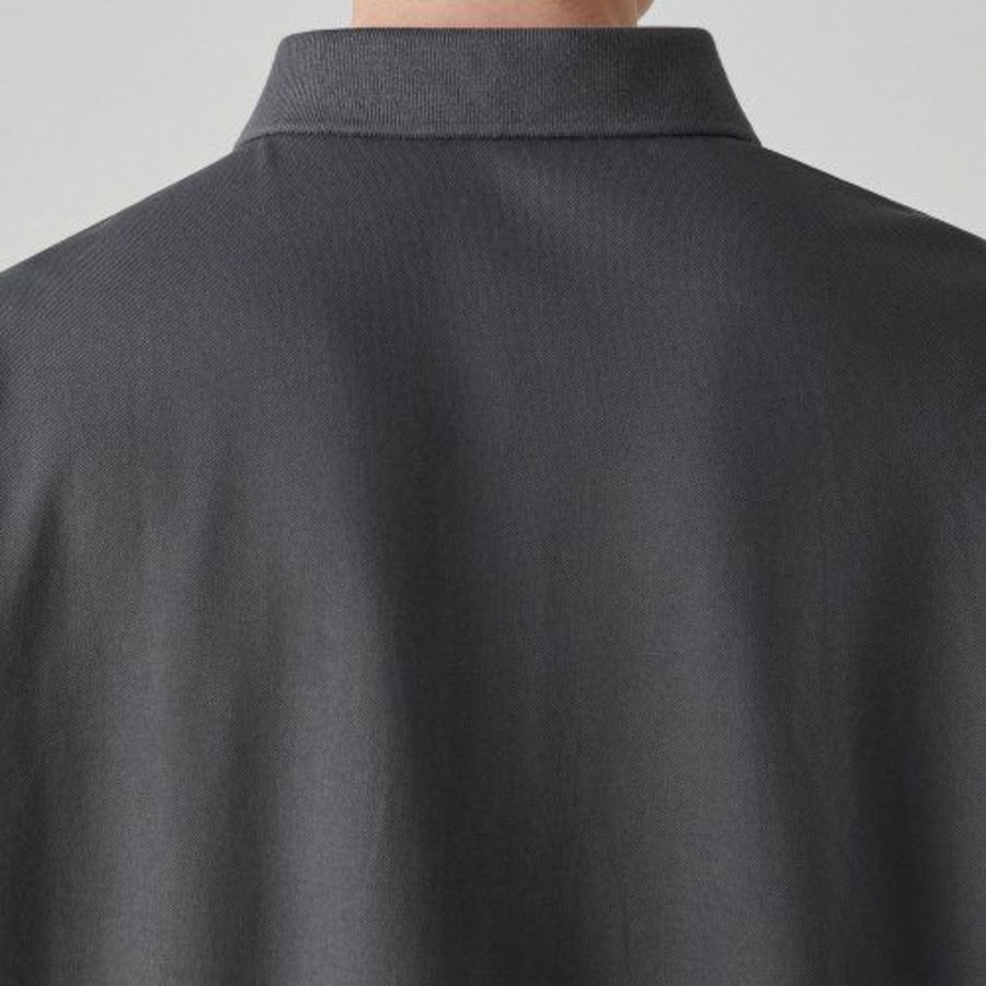 [Cool Standard] Relaxed Fit Piqué Polo Shirt [Gunmetal]