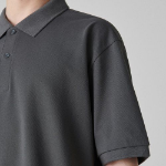 [Cool Standard] Relaxed Fit Piqué Polo Shirt [Gunmetal]