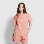 JAJU Seersucker Check 3/4 Pajama Set (Light Orange) — лёгкость, которая создаёт настроение уюта