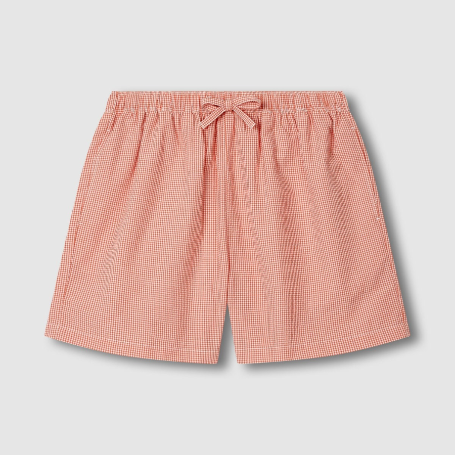 JAJU Seersucker Check 3/4 Pajama Set (Light Orange) — лёгкость, которая создаёт настроение уюта