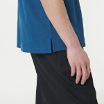 Slit Neck Piqué Polo Shirt [Classic Blue]