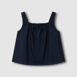 JAJU 60's Cotton Shirring Sleeveless Pajama Set (Navy) — комфорт и стиль в домашнем исполнении