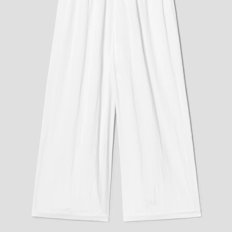 KUHO Shirring Wide Fit Pants - White