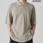 [Cool Standard] Oversized Piqué Polo Shirt [Greyish Beige]