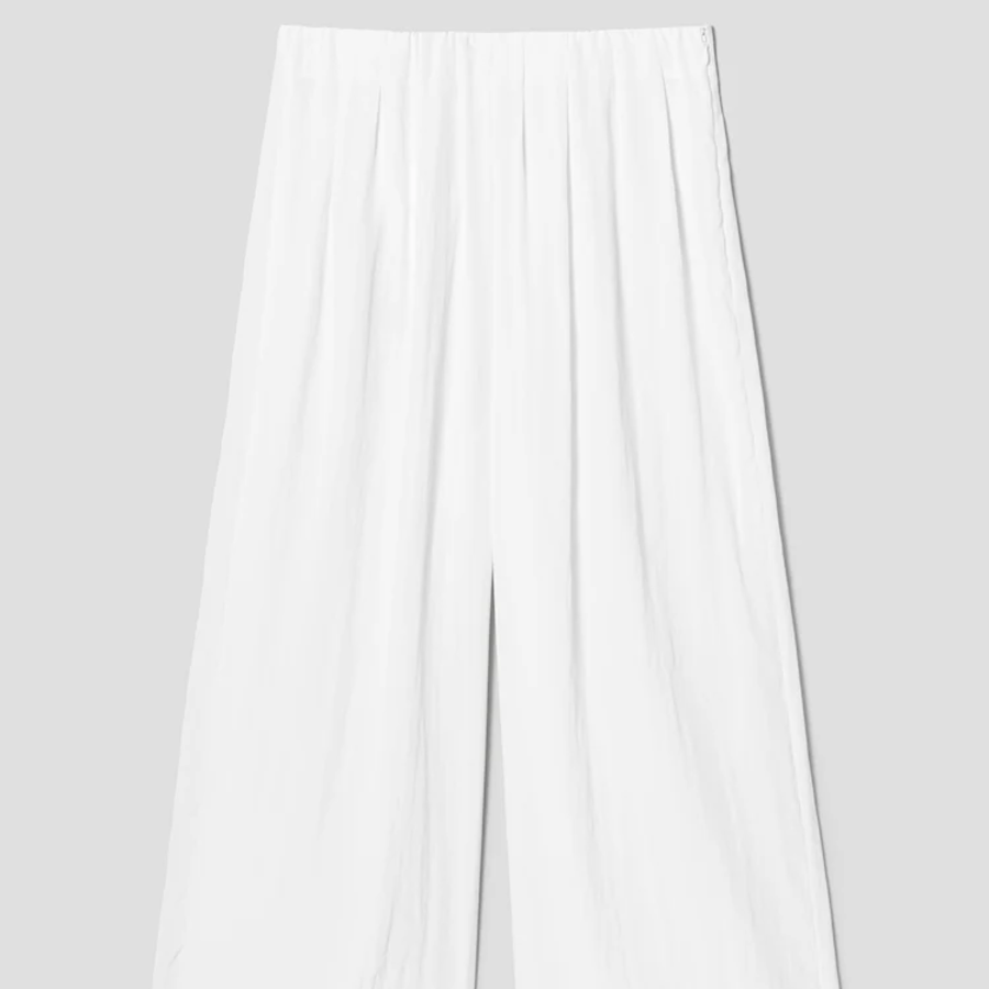 KUHO Shirring Wide Fit Pants - White