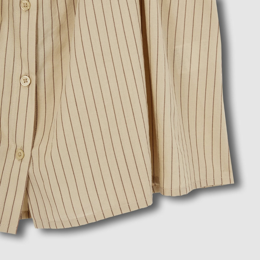 JAJU Cotton Stripe Sleeveless Pajama Set (Dark Beige) — домашний комфорт в минималистичном стиле