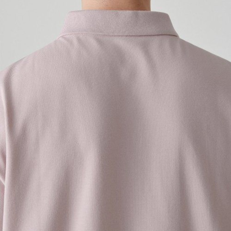 [Cool Standard] Relaxed Fit Piqué Polo Shirt [Desert Pink]