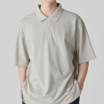 [Cool Standard] Oversized Piqué Polo Shirt [Mushroom]