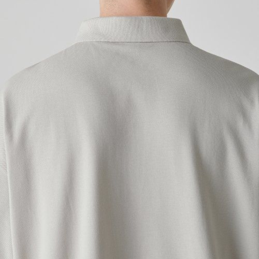 [Cool Standard] Oversized Piqué Polo Shirt [Mushroom]
