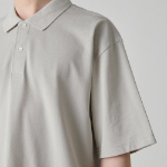 [Cool Standard] Oversized Piqué Polo Shirt [Mushroom]