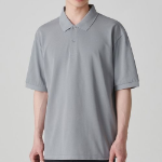 [Cool Standard] Relaxed Fit Piqué Polo Shirt [Light Grey]